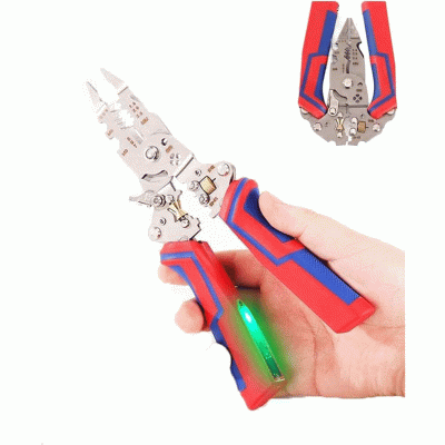 9 in 1 Multifunctional Wire Stripper Upgrade with Electricity Measurement for Stripping,Crimping