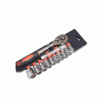 Kmils 12 in 1 Hex Heavy Duty Socket Set 1/2 Chrome Vanadium Steel Socket and Ratchet Spanner Tool Kit