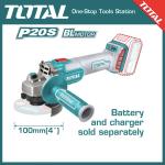 TOTAL Lithium-Ion Angle Grinder (Brushless Motor) (with Battery & Charger) TAGLI201008